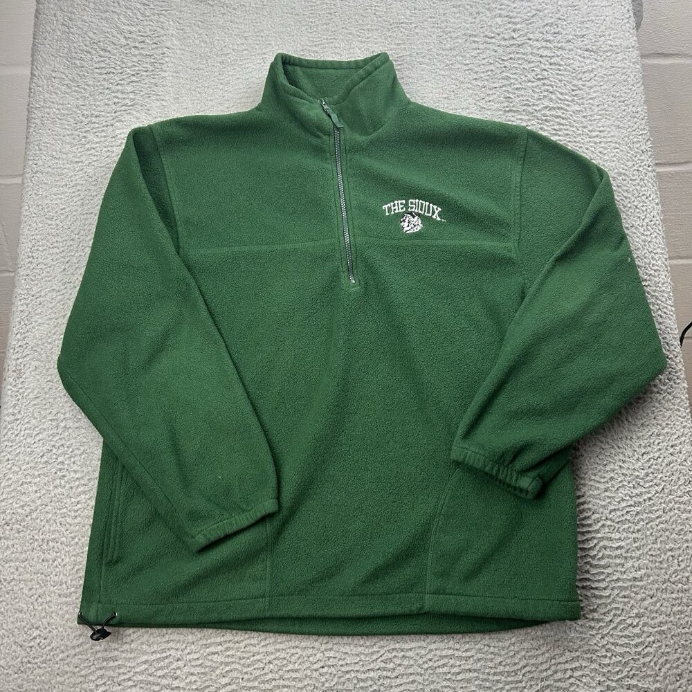 North Dakota Fighting Sioux Fleece Quarter Zip Pullover Size Large